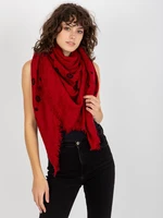 Women's scarf with print - red