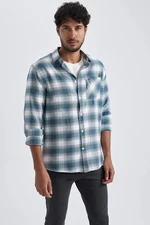 DEFACTO Modern Fit Checkered Long Sleeve Shirt