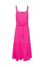 Tommy Jeans Dress - TJW BUTTON THRU MIDI DRESS pink