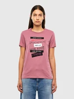 Diesel T-shirt - TSILYV20 pink with inscriptions