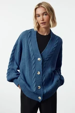 Trendyol Indigo Wide Fit Knitwear Cardigan