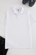 Trendyol White Regular/Normal Cut Sports Polo Neck T-shirt