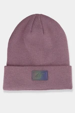 Women's winter hat with 4F logo - dark pink