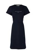 Tommy Hilfiger Dress - TH ESS HILFIGER REG C-NK DRS SS blue