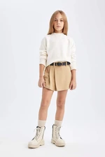 DEFACTO Girl Elastic Waist Pleated Shorts Skirt