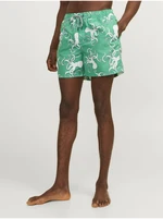 Green Men's Patterned Swimsuit Jack & Jones Fiji - Men's