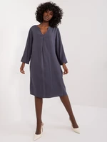 Dark blue oversize shirt dress SUBLEVEL