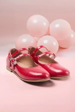 Trendyol Red Double Banded Patent Leather Mary Jane Girls Ballerinas