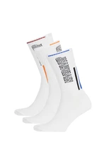 DEFACTO Men's 3-Piece Cotton Long Socks