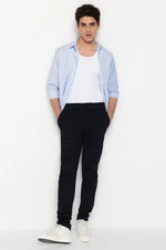 Trendyol Navy Blue Regular Fit Gabardine Trousers