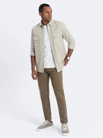 Ombre Men's tailored chino pants - olive