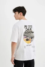 DEFACTO Comfort Fit Crew Neck Printed T-Shirt