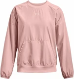 Under Armour UA Rush Woven Crew Retro Pink/White S Felpa da fitness