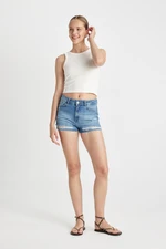 DEFACTO High Waist Cut-Toe Jean Shorts