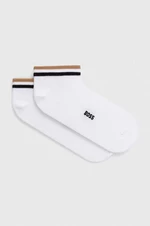 Ponožky BOSS 2-pack pánské, bílá barva, 50491192