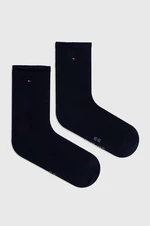 Ponožky Tommy Hilfiger 2-pak dámske, tmavomodrá farba, 701227301