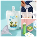 30pcs/Set Reusable Baby Food Bag Squeeze Food Bag with Funnel Spout Portable Pouch Baby Fruit Puree Bag Mini Food Container