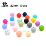 LOFCA 10pcs 22mm Round Silicone Teething Beads For Silicone Teething Necklace Teether Food Grade Silicone Teether BPA Free