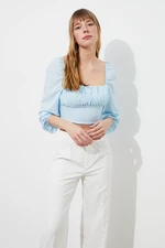 Trendyol Light Blue Crop Blouse