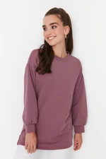 Trendyol Plum Crew Neck Basic Knitted Sweatshirt