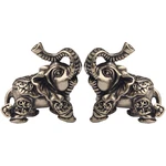 2 Pcs Retro Decor Copper Elephant Figurine Desktop Craft Miniature Cabinet Statue Creative Ornament Lovers