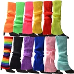 Winter Women Solid Candy Color Knit Leg Warmers Loose Style Boot Knee High Boot Stockings Leggings Gift Warm Boots Leg