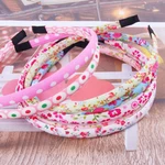 10pcs/Lot 10mm Candy-Colored Floral Satin Baby Girl Headbands Flower Fabric Wrapped Plastic Headbands 20 Colors