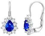 Silvego Stříbrné náušnice s modrým kamenem Swarovski® Created Stones SILVEGO31866D