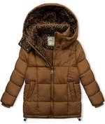 Winterjacke mit gemustertem Futter Karamellbraun