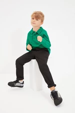 Trendyol Black Elastic Waist Boy Woven Trousers Christmas Themed