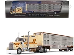 Kenworth W900L with 86" Studio Sleeper and Wilson Silverstar Livestock Trailer Beige "Paradise Trucking" "Big Rigs" Series 1/64 Diecast Model by DCP/
