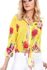 Yellow summer shirt with flowers