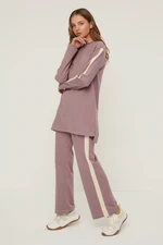 Trendyol Damson Stripe Detailed Knitted Tracksuit Set