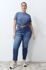 Trendyol Curve Blue More Sustainable High Waist Slim Mom Jeans