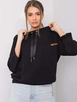 Black oversized cotton sweatshirt