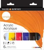 Daler Rowney Simply Sada akrylových farieb 6  x 75 ml