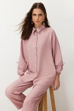 Trendyol Powder Linen Look Woven Two Piece Set