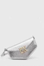 Kožená kabelka Dkny stříbrná barva, R41EHC56