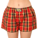 Yellow-red women's plaid boxer shorts Styx