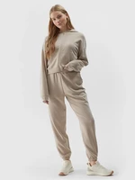 Women's jogger sweatpants with the addition of modal 4F - beige