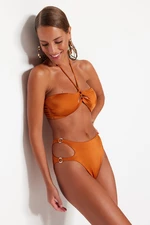 Trendyol Tile Cut Out/Windowed High Waist Bikini Bottoms With Regular Legs