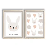 Obrazki dziecięce zestaw 2 szt. 53x78 cm Hello Bunny – Wallity