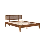 Ciemnobrązowe łóżko dwuosobowe z litego drewna świerkowego ze stelażem 140x200 cm Izabelya – Kalune Design