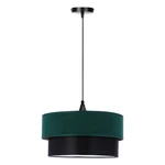 Morsko-czarna lampa wisząca z tekstylnym kloszem ø 35 cm Solanto – Candellux Lighting