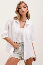 Bigdart 20213 Oversize Short Sleeve Basic Shirt - White