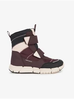 Burgundy Girls' Winter Ankle Boots Geox Flexyper