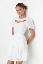 Trendyol Ecru Collar Detailed Embroidered Dress