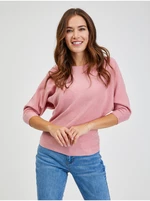 Pink Women's Ribbed Sweater with Bat Sleeves ORSAY - Women