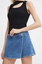 Džínové šortky Calvin Klein Jeans dámské, hladké, high waist, J20J223300