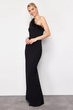 Trendyol Black Body-fitting Otrique Woven Long Evening Dress